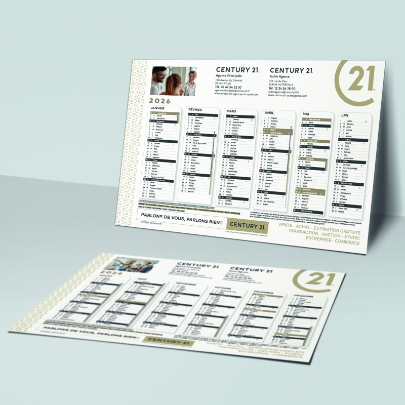 Calendrier 2026 blanc - A5