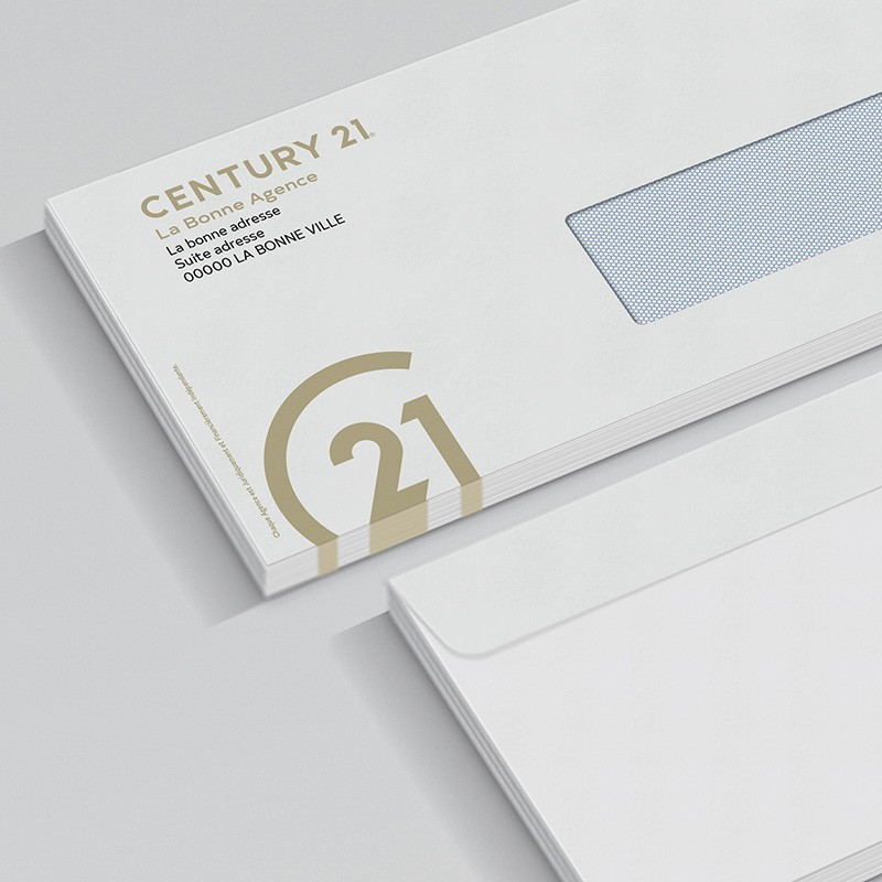 Enveloppe premium 220x110 mm fenêtre 100x35 mm