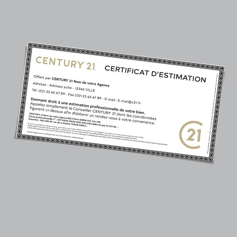 Certificat d'estimation personnalisé