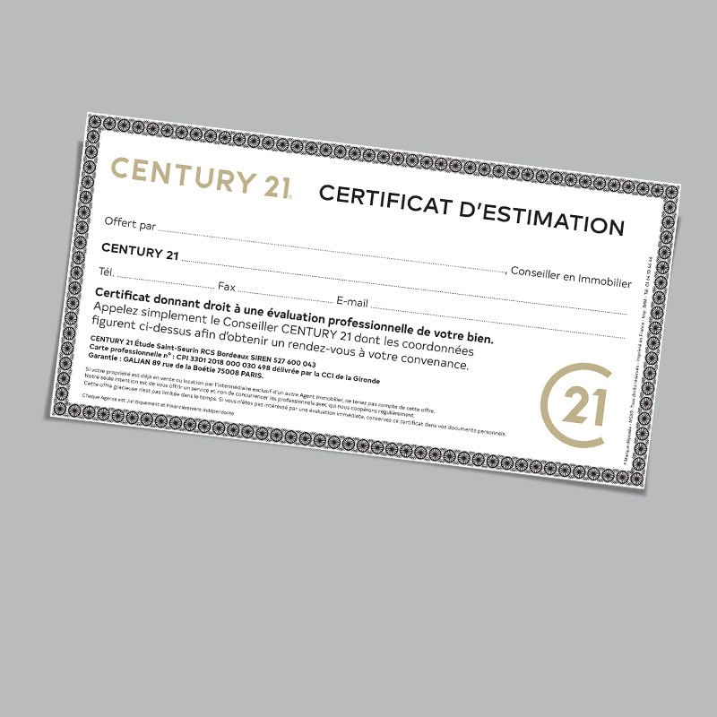 Certificat d'estimation vierge