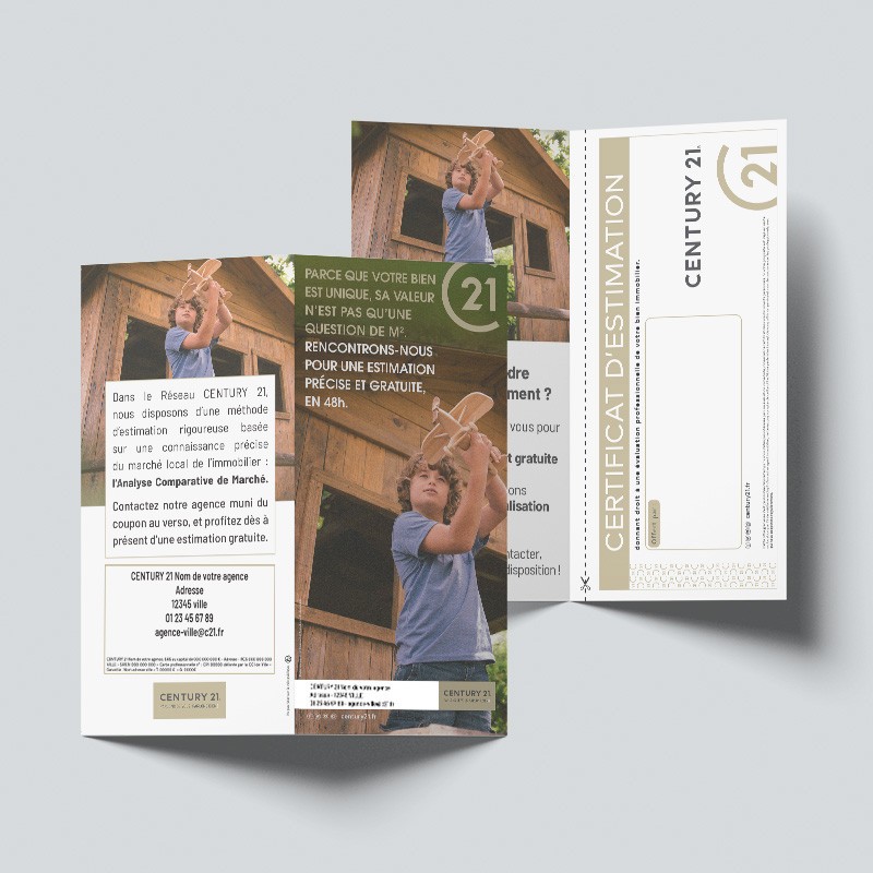 Dépliant garçon cabane 21x10 cm